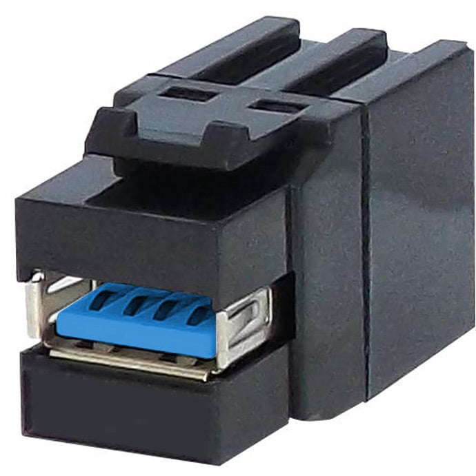 Connettore Keystone USB3.2 tipo A Femmina/Femmina 1,45 cm Nero - Immagine 1