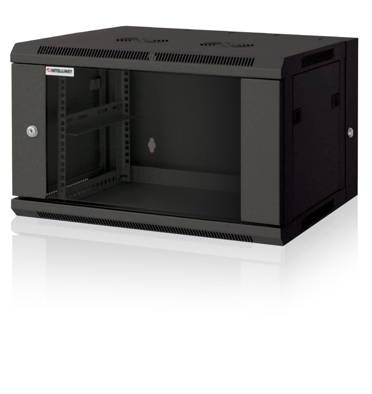 Armadio Rack 19'' a muro 9 unità due sezioni Nero - Immagine 1
