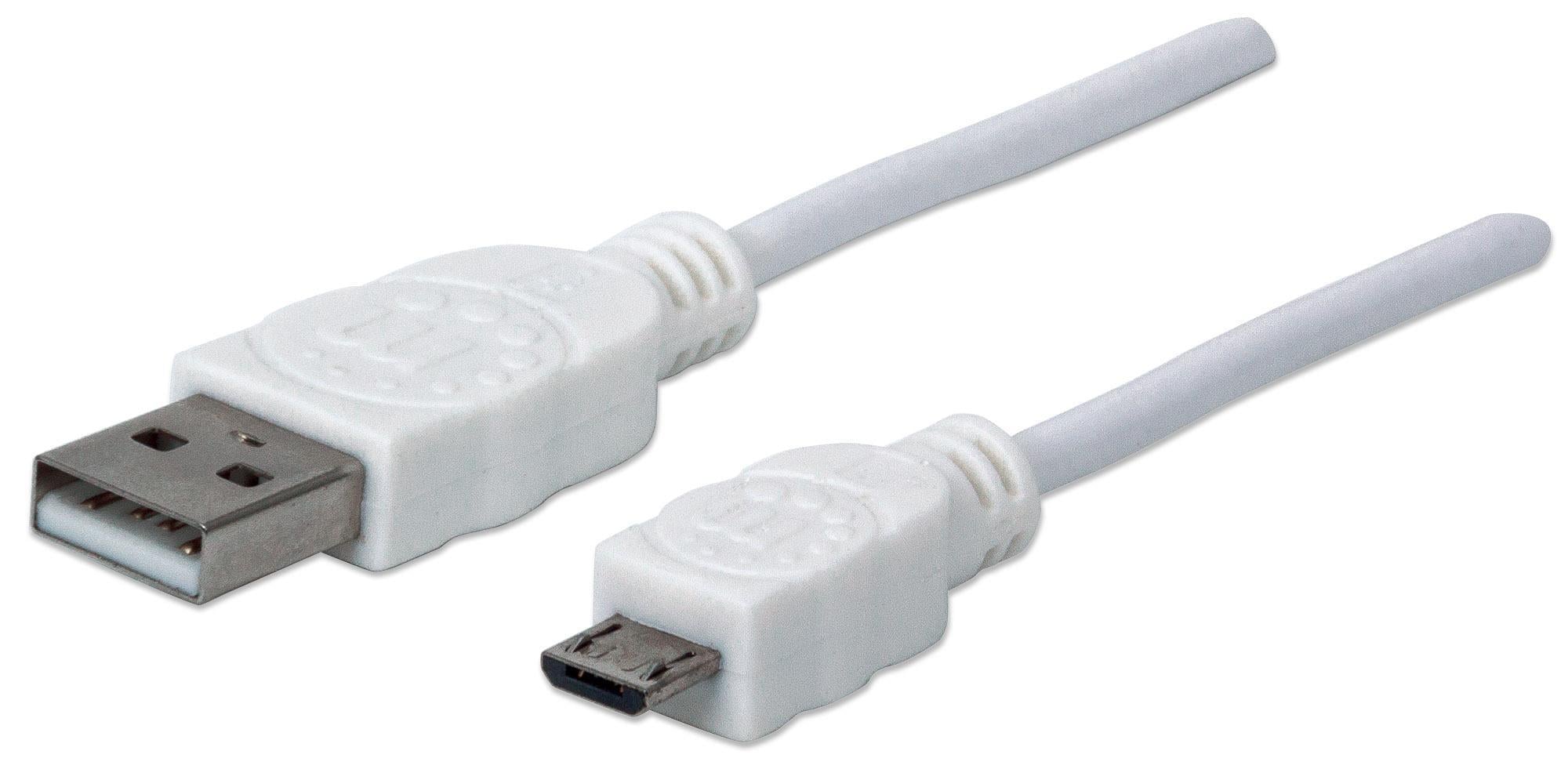 Cavo USB 2.0 A maschio/Micro B maschio 0,3 metri Bianco