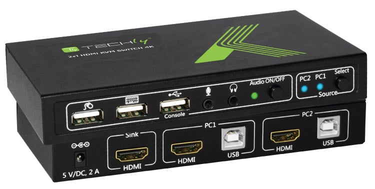 KVM switch 2x1 con USB e HDMI 4K - Immagine 1