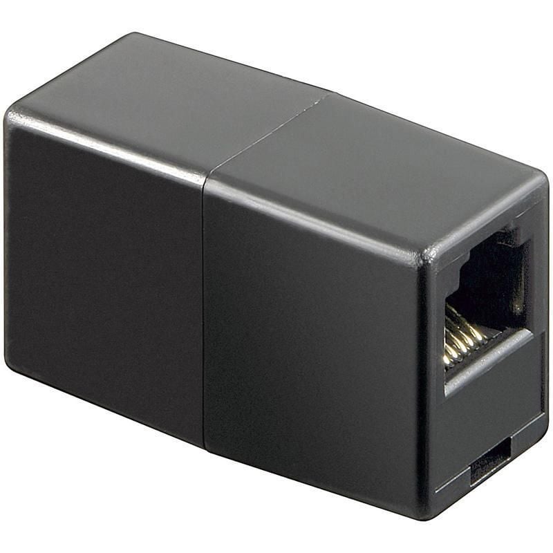 Adattatore Telefonico RJ12 6 poli 6 contatti Pin to Pin F/F Nero - Immagine 1