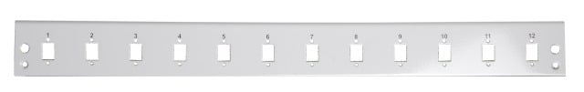 Pannello di distribuzione 12 bussole SC Simplex / LC Duplex 1U Grigio - Immagine 1