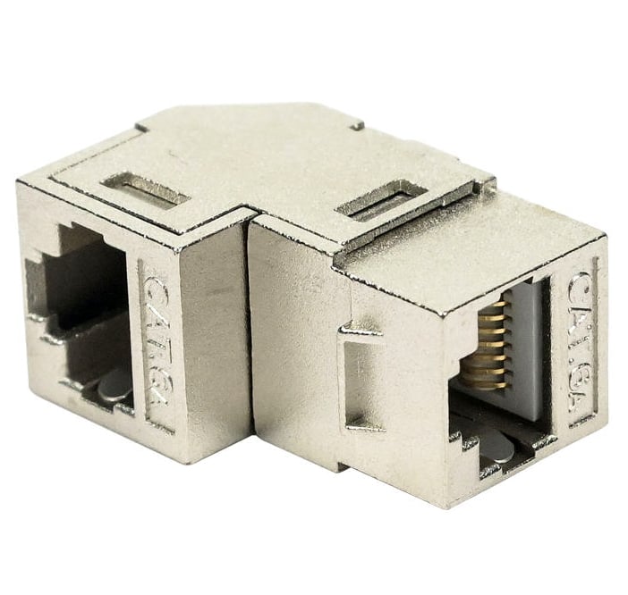 Accoppiatore RJ45 F/F 90° Cat.6A Schermato - Immagine 1