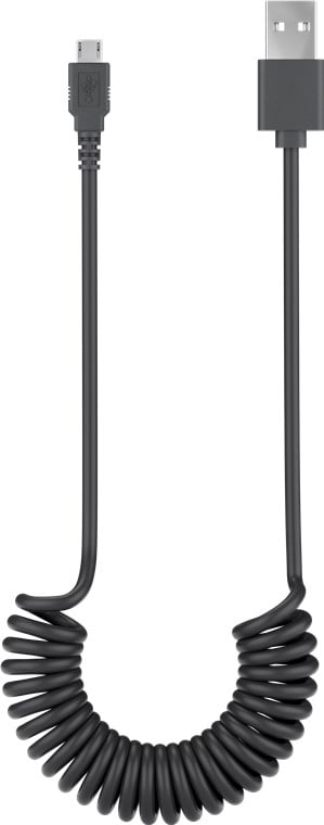 Cavo USB 2.0 Spiralato A maschio/microB 5 pin maschio 1m Nero - Immagine 1