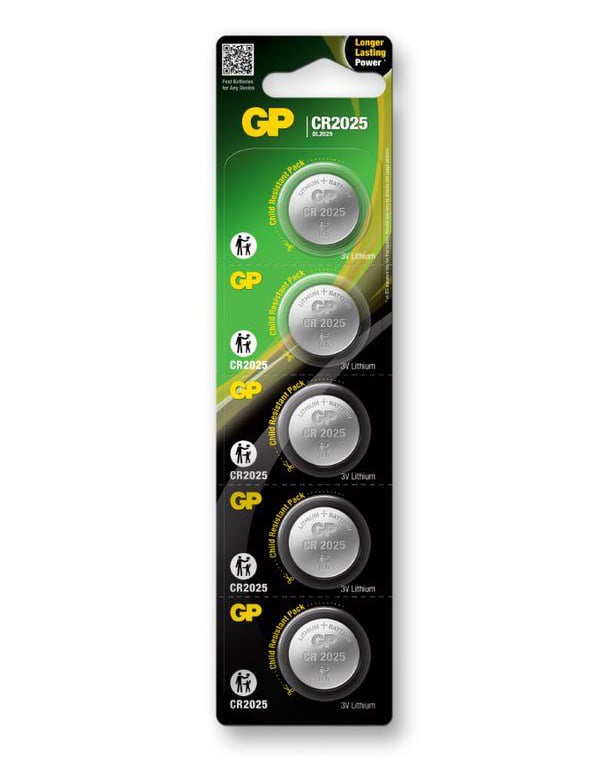 Blister 5 Batterie Litio a Bottone CR2025