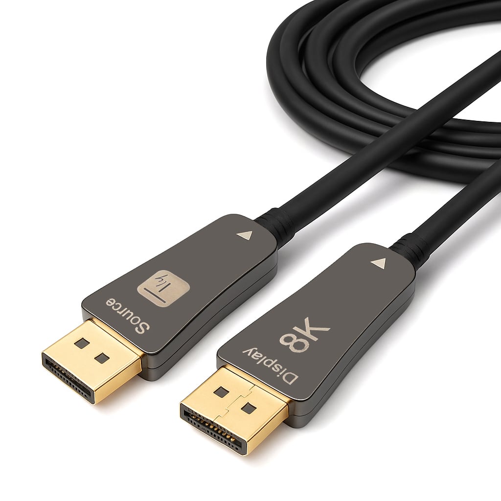 Cavo Ottico Attivo DisplayPort 1.4 Active Optical Cable 8K@60Hz 32.4 Gbps Connettori a Scatto 10m - Immagine 1