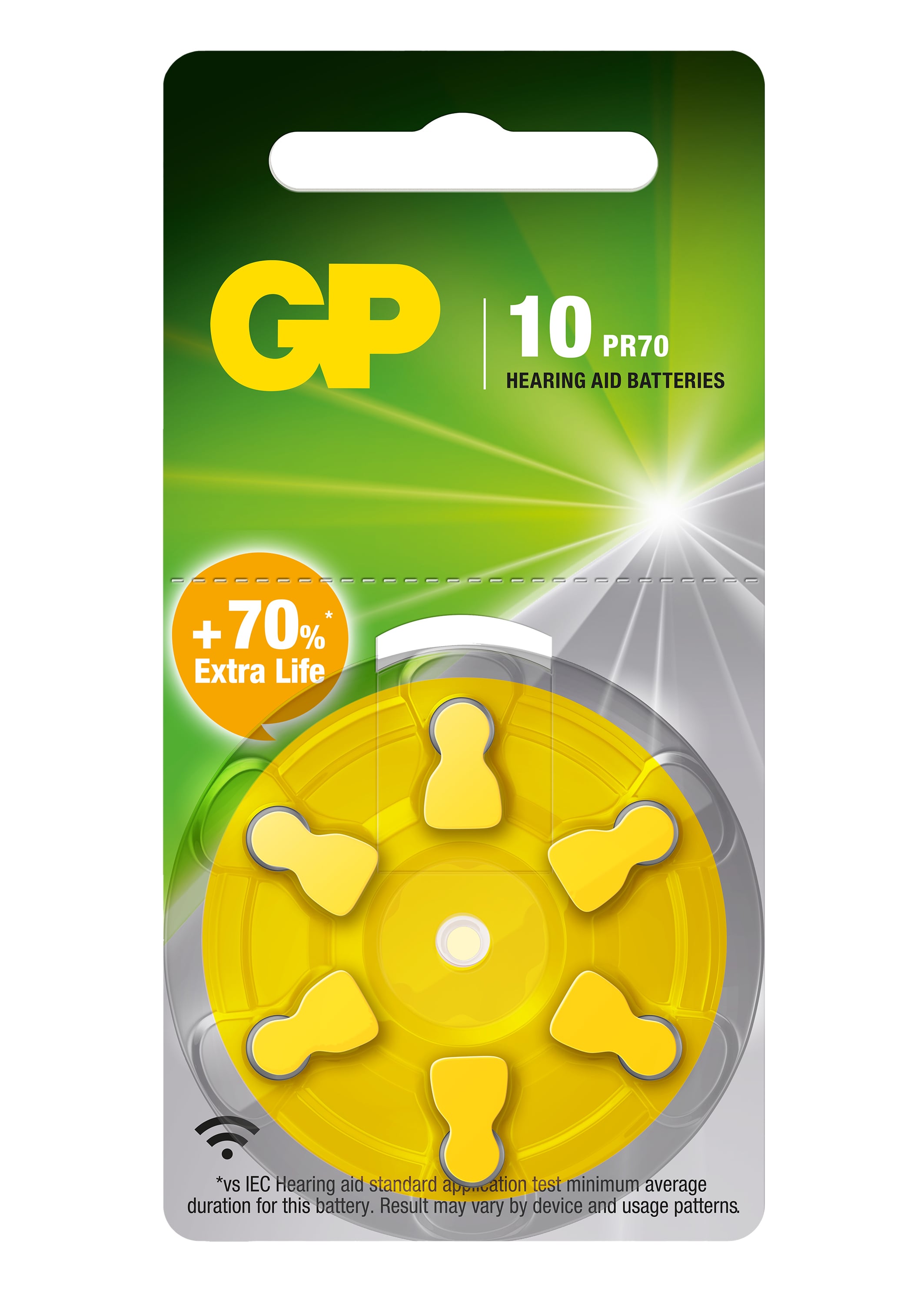 Blister 6 Batterie a Bottone ZA 10/PR70 per Apparecchi Acustici - Immagine 1