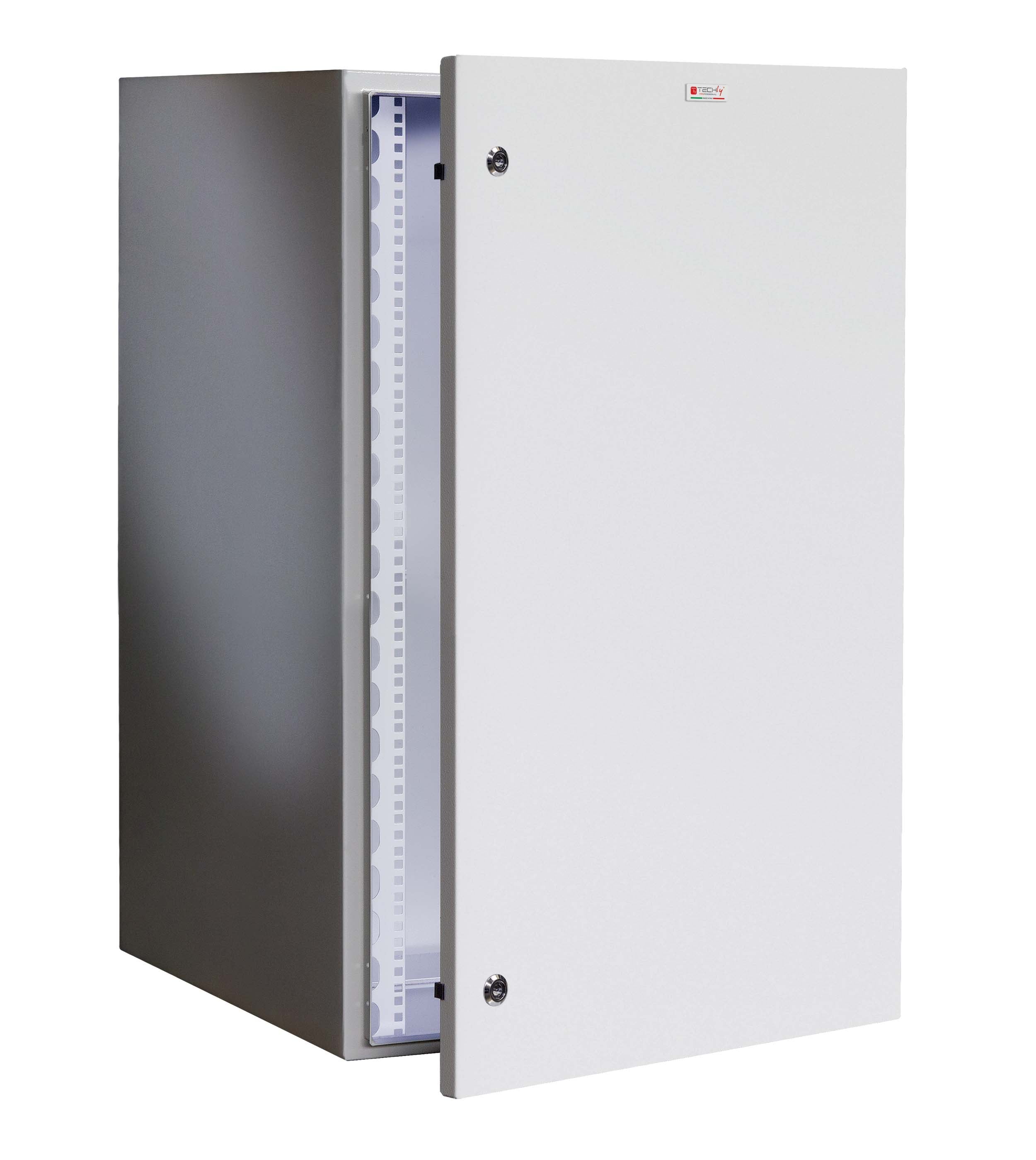 Armadio Rack 19'' a muro 17U grigio IP65 porta cieca prof. 600 mm - Immagine 1