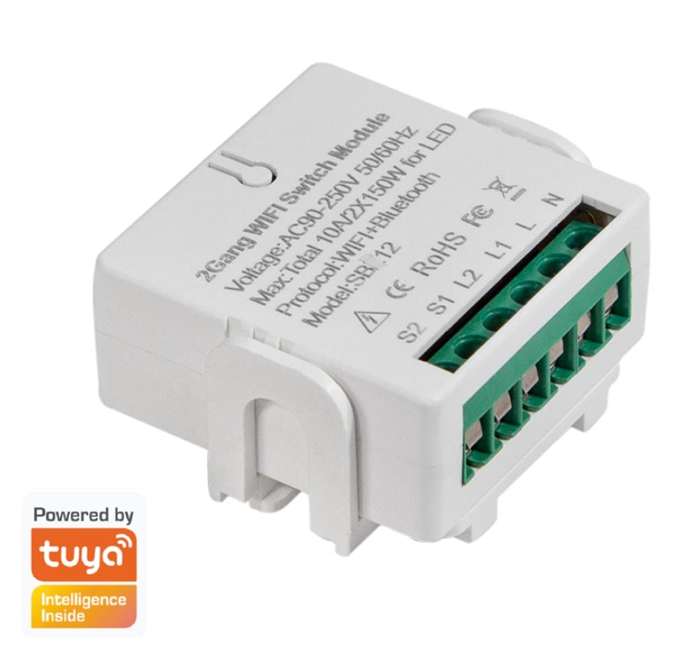 Modulo WiFi per Interruttore Smart 2 CH Alexa Google Home Tuya - Immagine 1