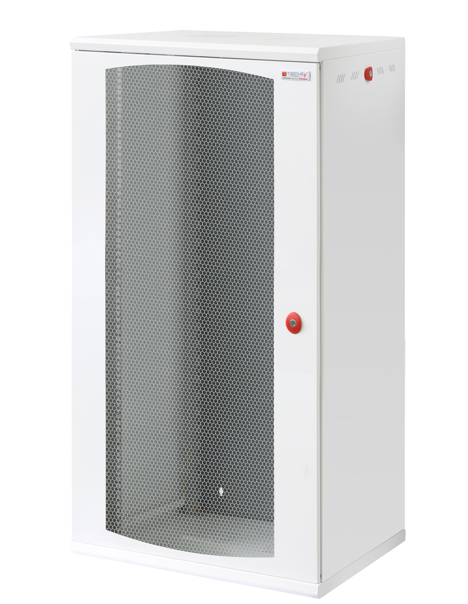 Armadio Rack 19'' a muro 22U sezione unica P 600mm Porta Grigliata Bianco - Immagine 1