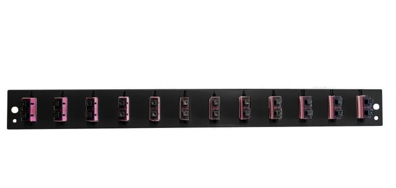 Pannello Frontale per Cassetto Ottico 1U 12 SC Duplex OM4 Nero - Immagine 1