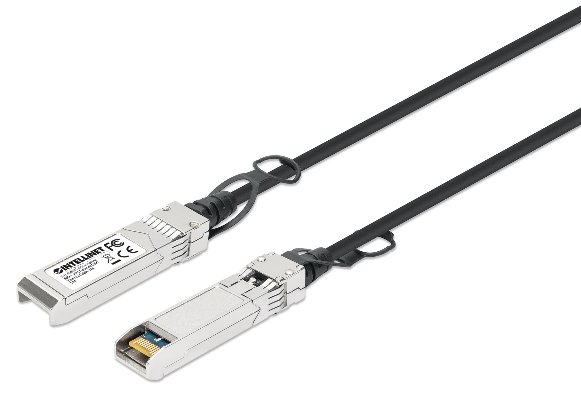Cavo in Rame Twinax DAC Passivo con Connettori SFP+ 10Gb 1m Nero - Immagine 1