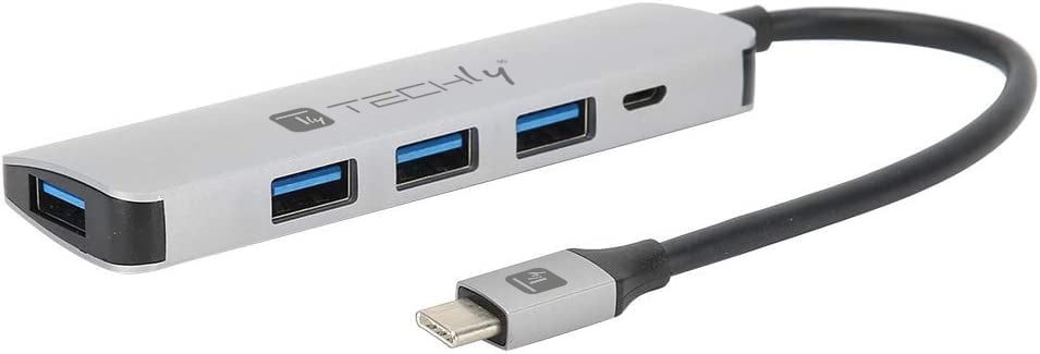 Hub USB-C™ SuperSpeed 4 Porte USB3.2 con PD, Alluminio - Immagine 1