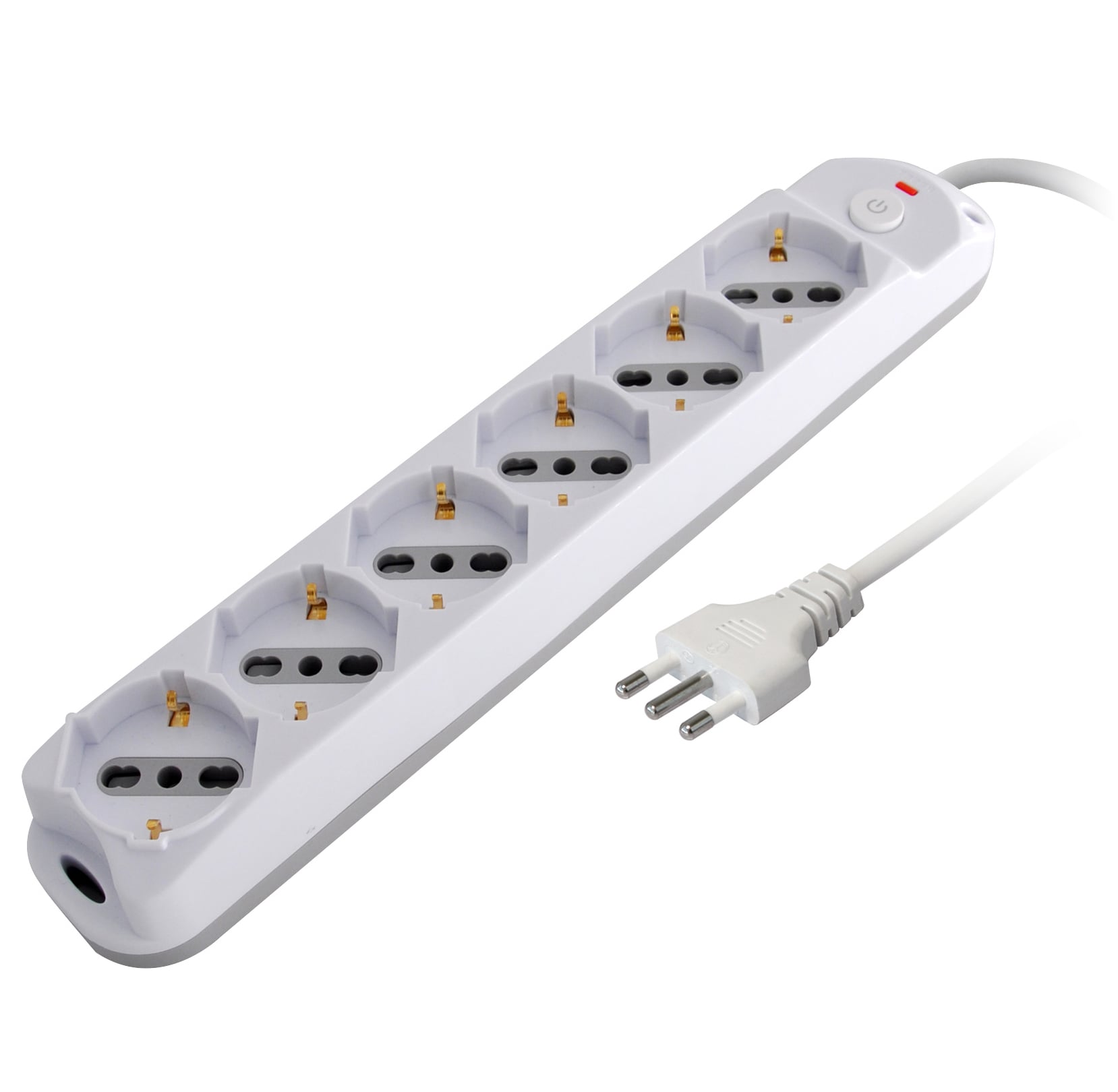 Presa Multipla a 6 Posti Italiana Bipasso/Schuko Spina 10A - Immagine 1