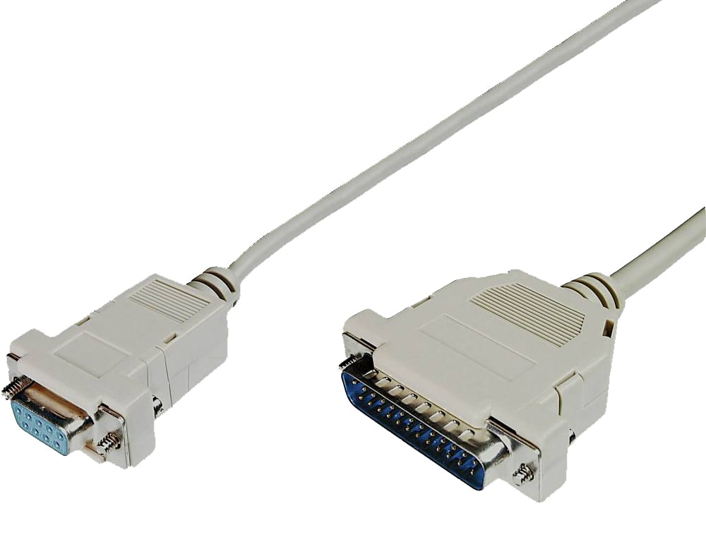 Cavo null modem 25 DB Maschio 9 DB Femmina 1,80 mt - Immagine 1