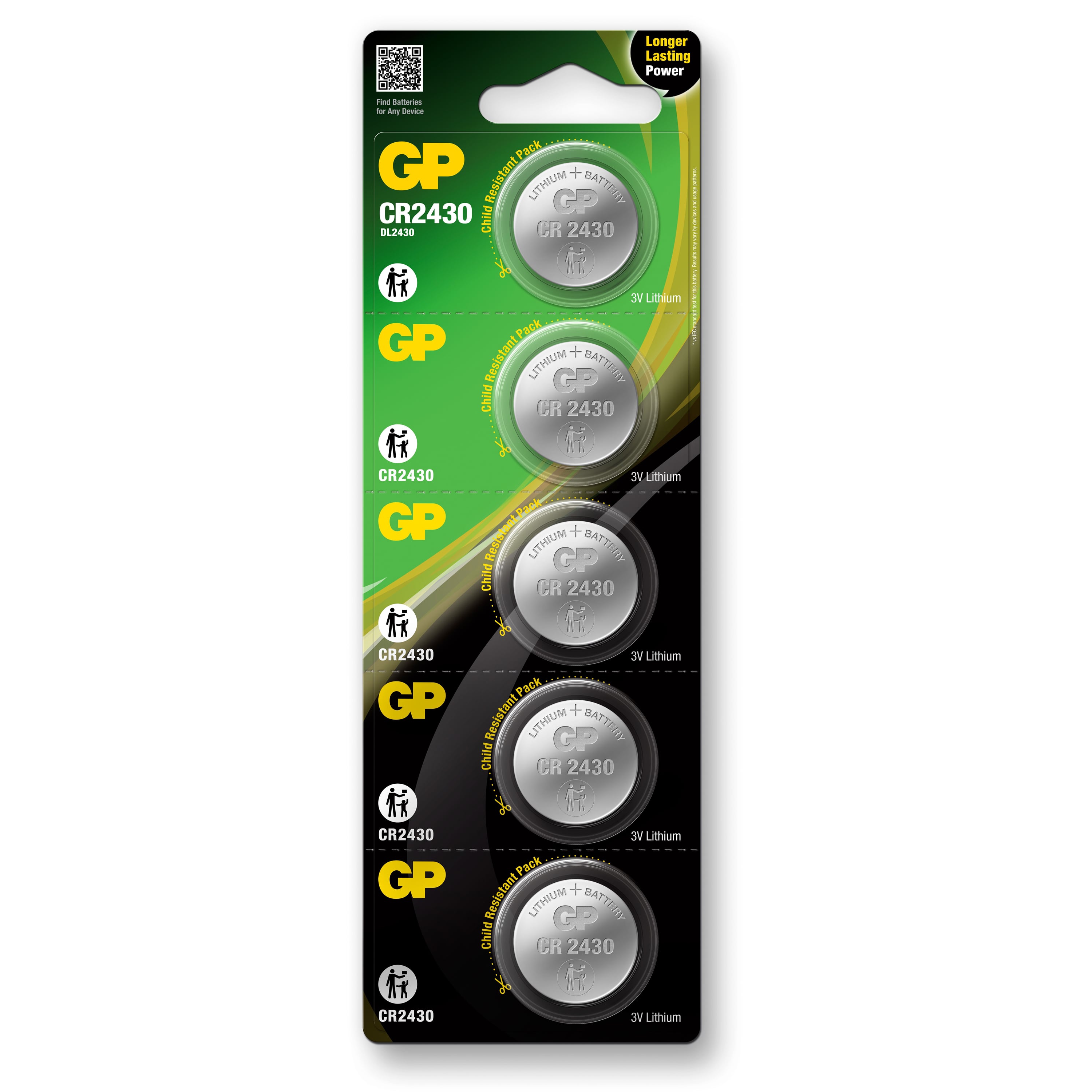 Blister 5 Batterie Litio a Bottone CR2430 - Immagine 1