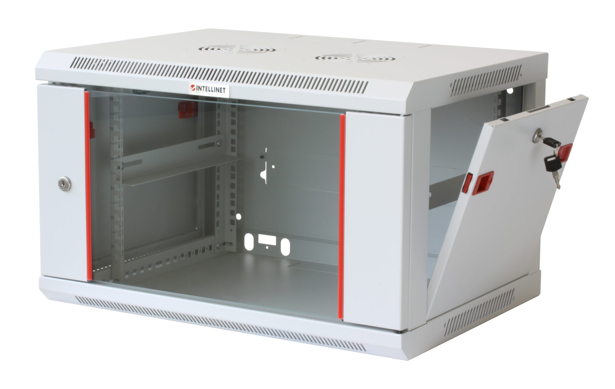 Armadio Rack 19'' a muro 9 unità sezione unica prof. 600mm Grigio - Immagine 1