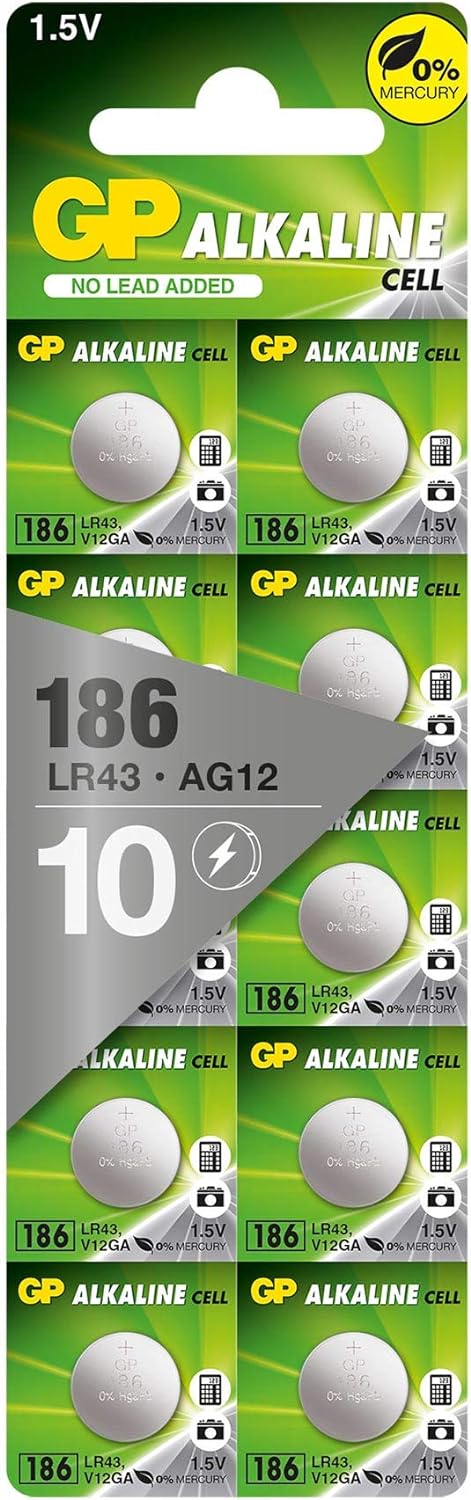 Blister 10 Batterie Alcaline Specialistiche a Bottone LR43 - Immagine 1