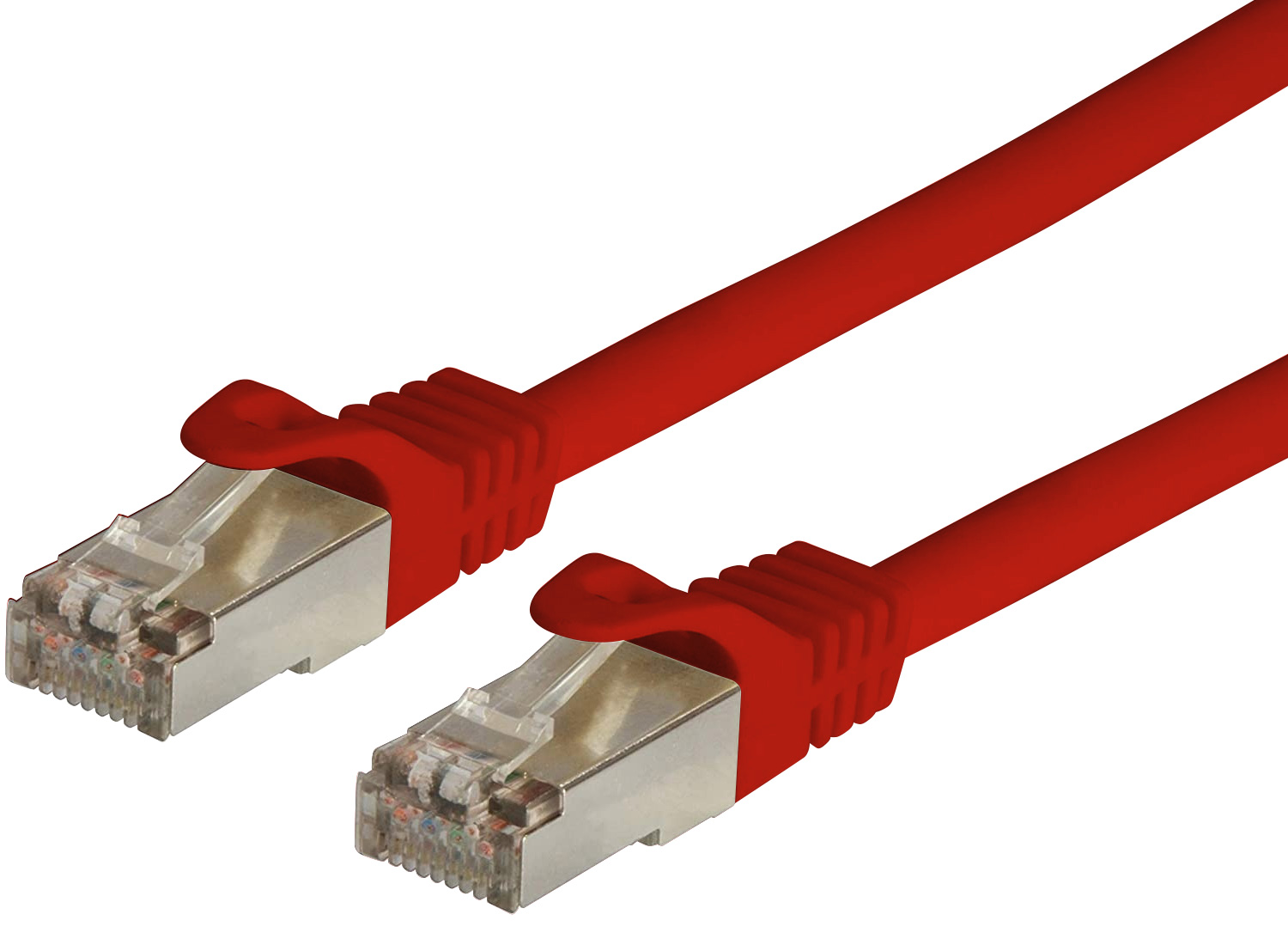 Cavo di rete Patch in CCA Schermato Cat. 6 Rosso F/UTP 1 m Bulk - Immagine 1