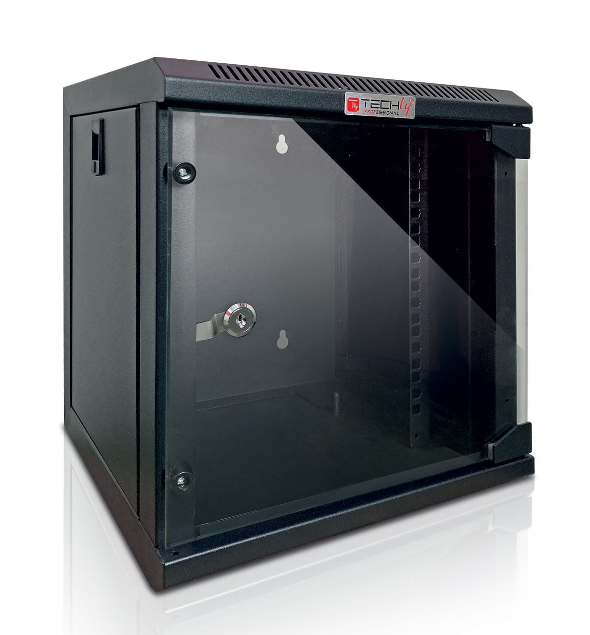 Armadio Rack 10'' a Muro 6 Unità Pannelli Asportabili Nero - Immagine 1