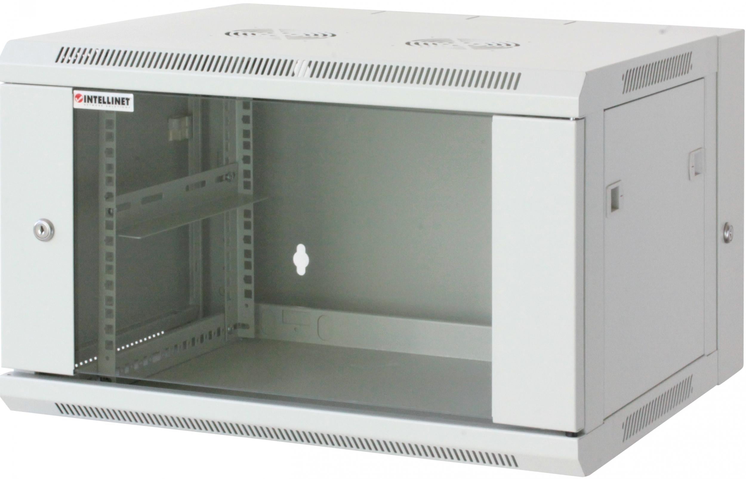 Armadio Rack 19'' a muro 9 unità due sezioni Grigio - Immagine 1