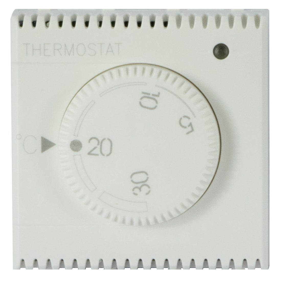 WHITEK S44 Termostato Elettronico con Manopola 230V NA+NC 5A 2 Moduli Bianco Opaco - Immagine 1