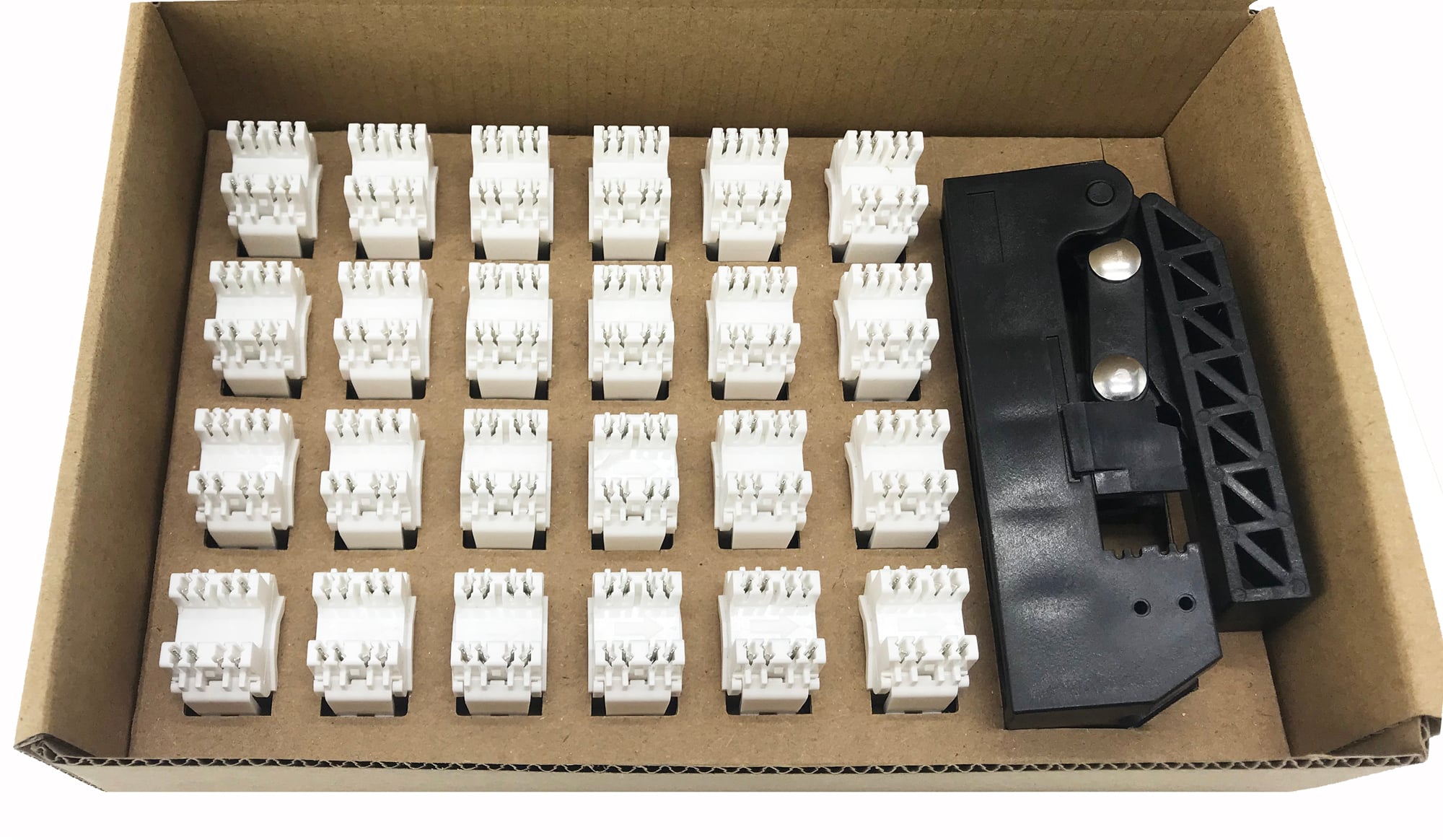 Kit 24 Frutti Cat.6 UTP 180° Keystone con Pinza Crimpatrice - Immagine 1