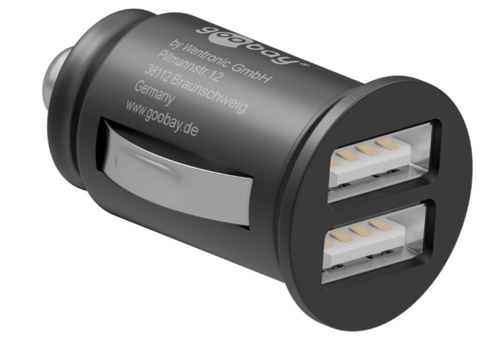 Caricatore Compatto da Auto 2 porte USB max.15.5W/3.1A Nero