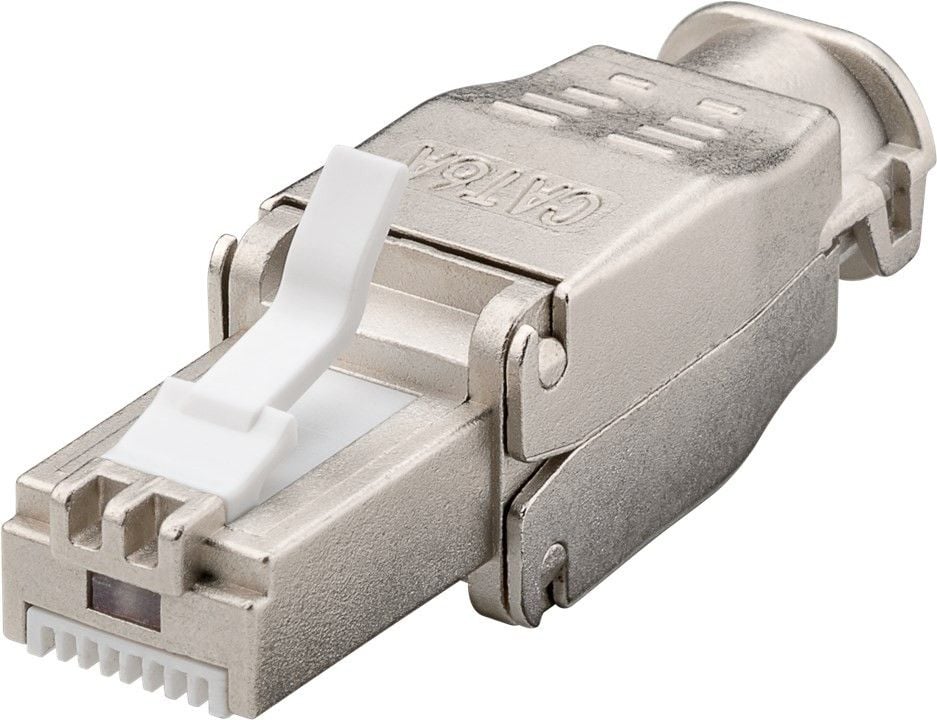 Plug RJ45 Cat.6A Schermato STP Tooless con fermacavo - Immagine 1