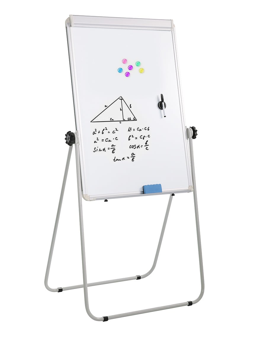 Lavagna Magnetica Bifacciale Flipchart Portatile 70x100 cm con Supporto - Immagine 1