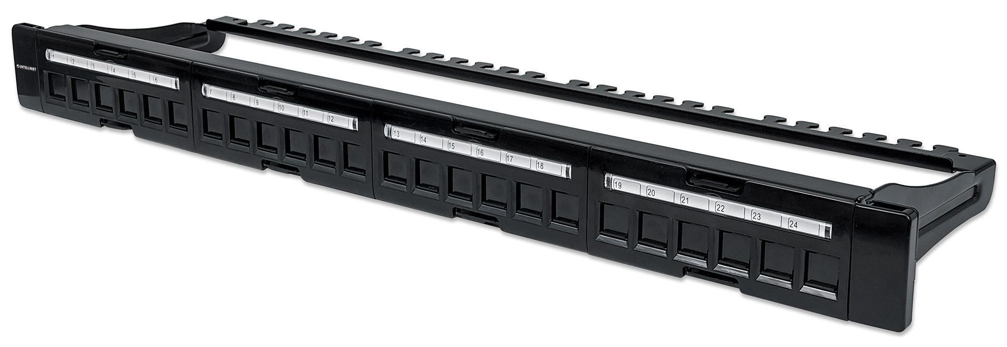Pannello Patch Modulare 24 Porte Slim 1U Nero - Immagine 1