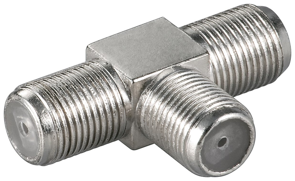 Adattatore Coassiale F a T, Presa Doppia F/F - Immagine 1