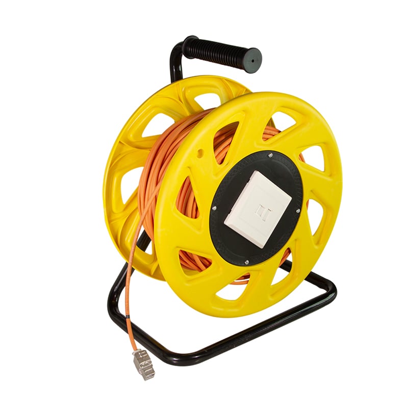 Cavo Patch Cat6A Plug RJ45 S/FTP LSZH con Avvolgicavo 60m Arancione
