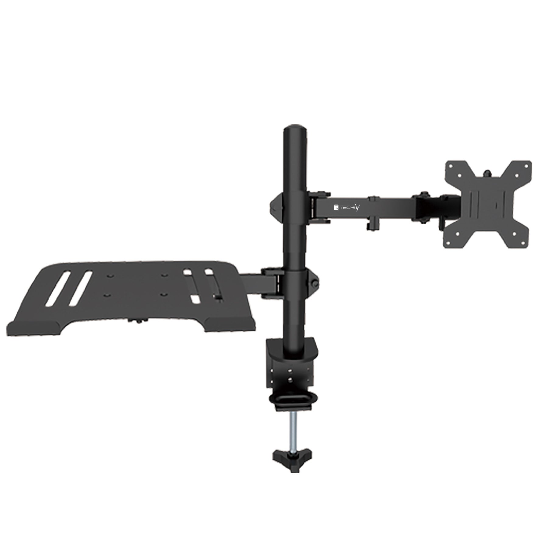 Supporto da Scrivania Braccio per Monitor 13-32'' e Mensola per Laptop - Immagine 1