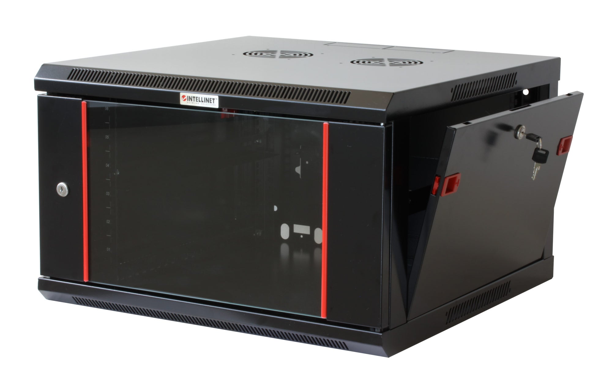 Armadio Rack 19'' a muro 6 unità sezione unica prof. 600mm Nero - Immagine 1