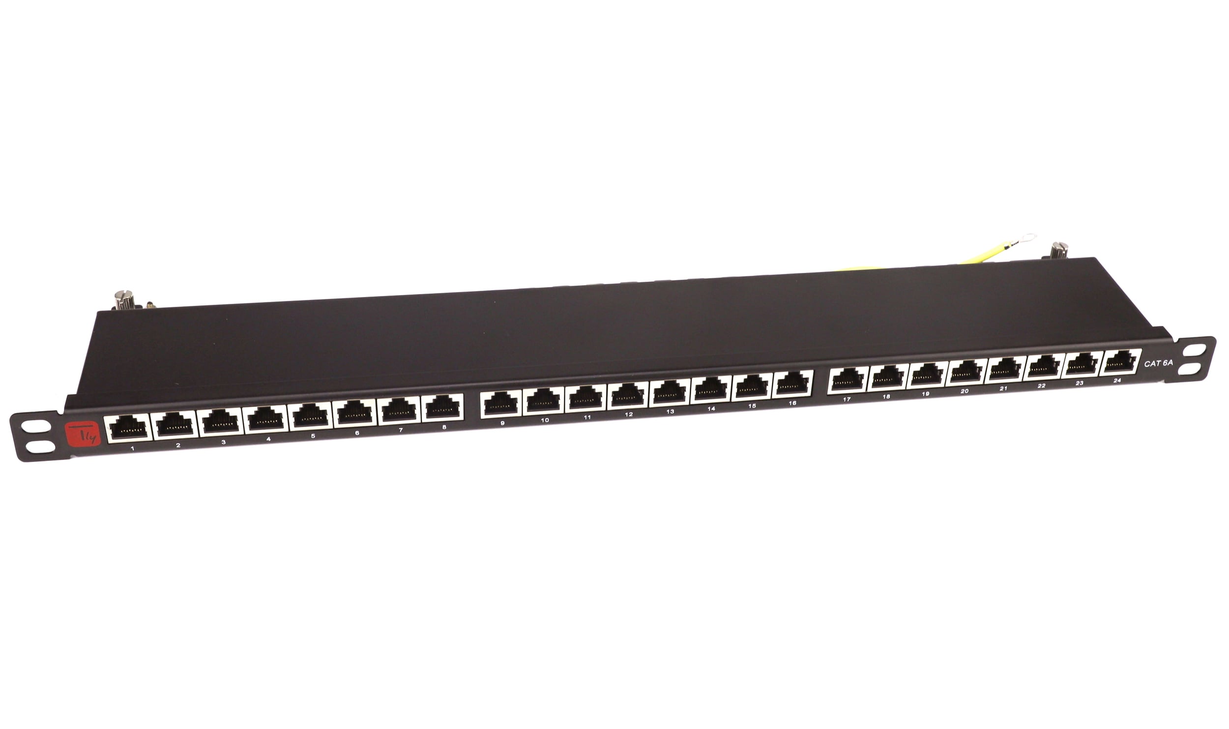 Pannello Patch STP 24 Posti RJ45 19'' 0.5U Cat.6A Nero - Immagine 1