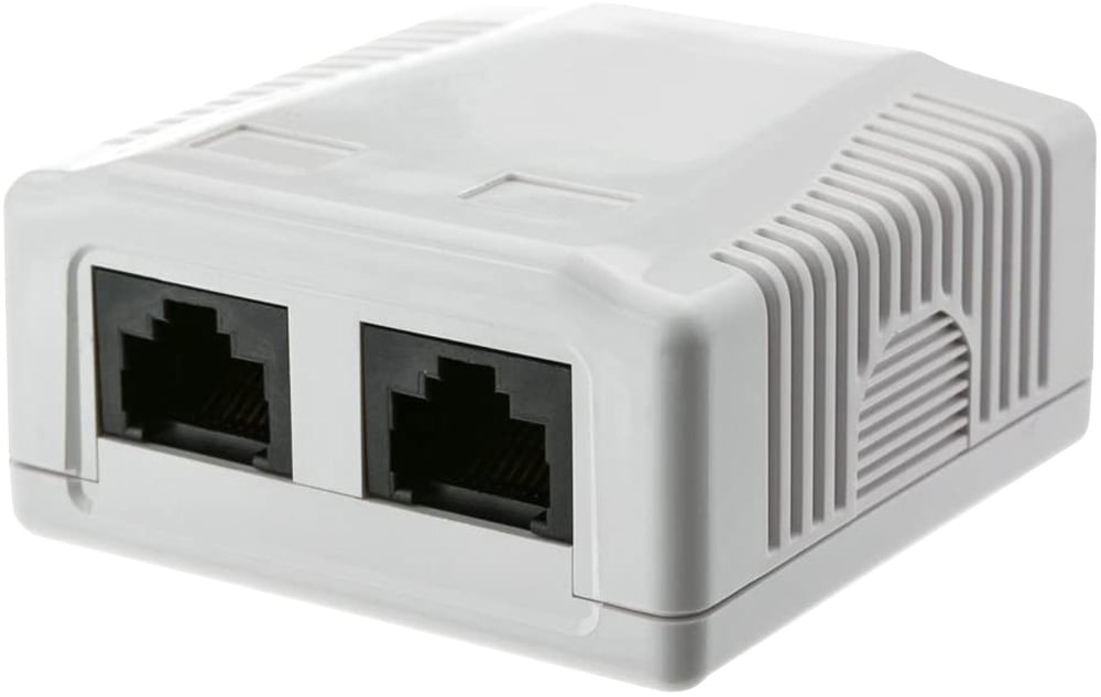 Presa a Muro con 2 Frutti RJ45 Cat.6 UTP Beige - Immagine 1