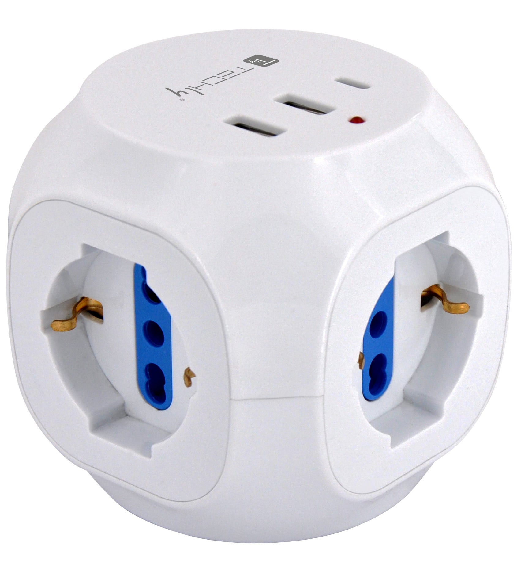 Multipresa a Cubo 3 Posti con 2 Porte USB-A e 1 USB-C™ QC3.0 - Immagine 1