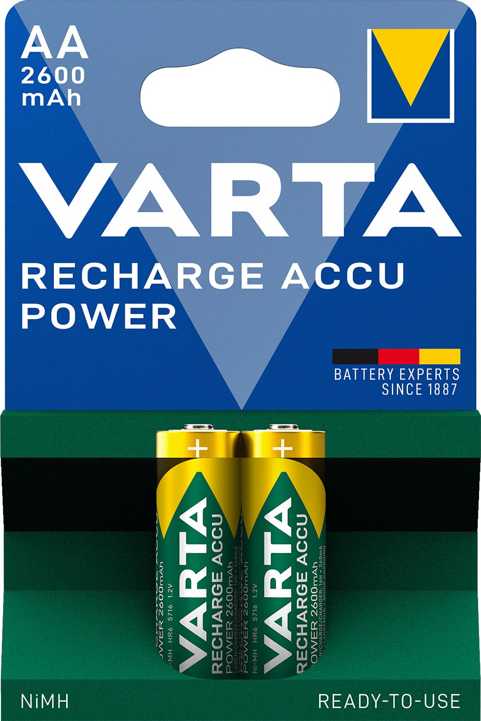 Blister 2 Batterie Ricaricabili Stilo AA 2600 mAh - Immagine 1