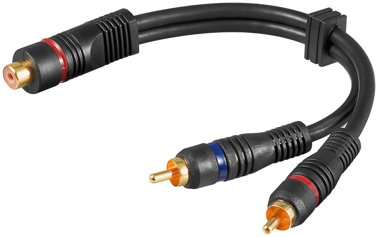 Cavo Adattatore RCA Femmina / 2x RCA Maschio 0.2m Nero - Immagine 1