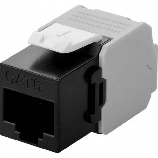 Frutto Keystone RJ45 UTP Cat. 6 Nero Toolfree - Immagine 1