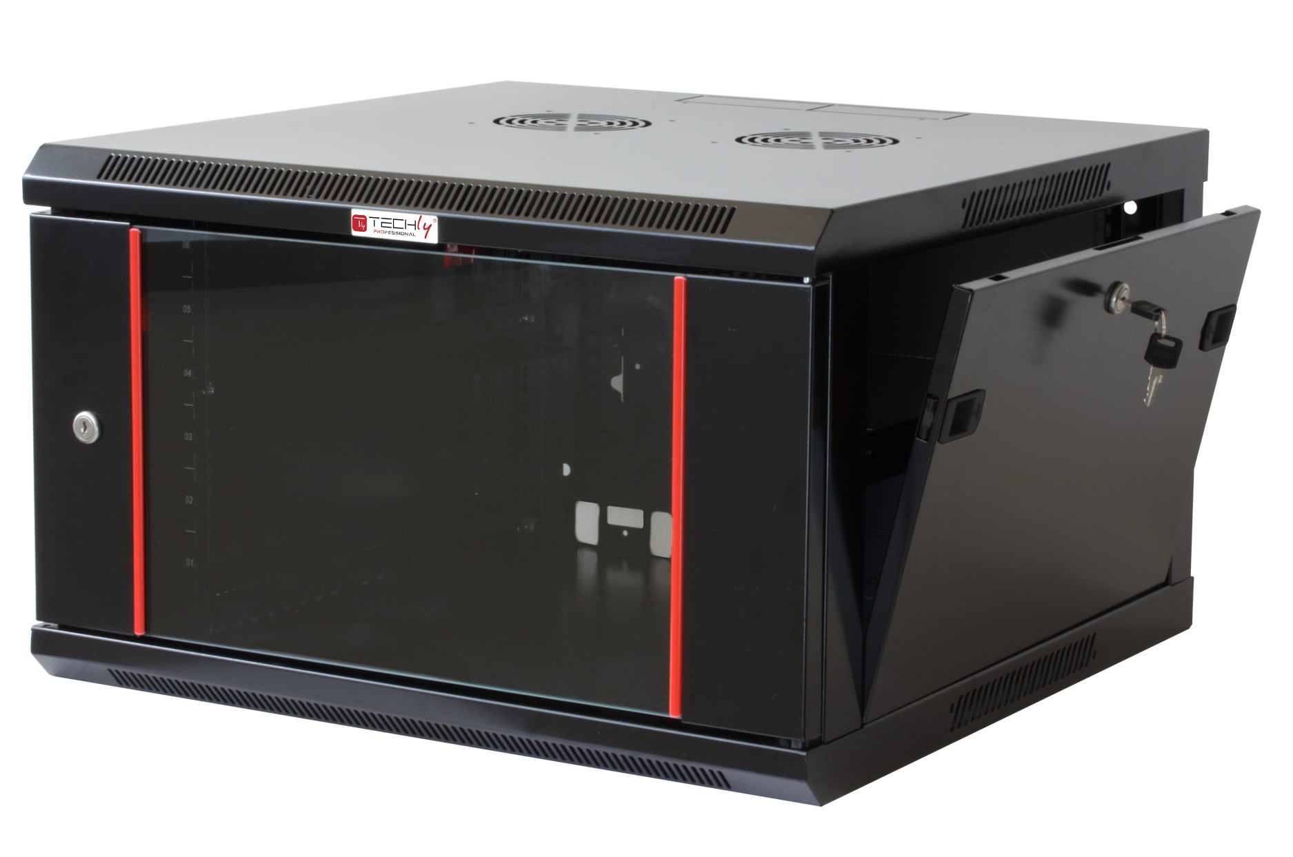 Armadio Rack 19'' a muro 12 unità sezione unica prof. 600mm Nero - Immagine 1