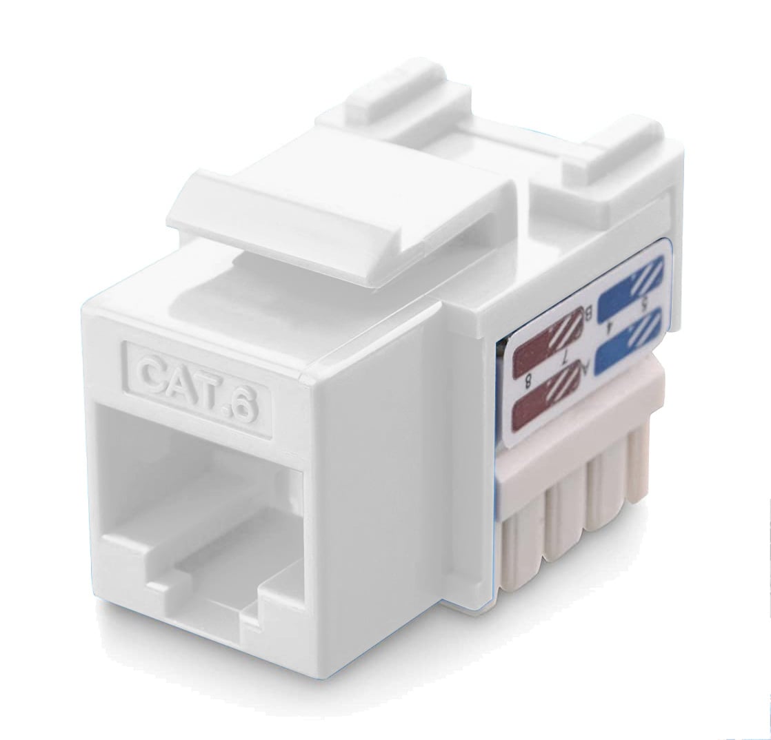Frutto Keystone RJ45 Cat.6 UTP IDC 90° Bianco - Immagine 1