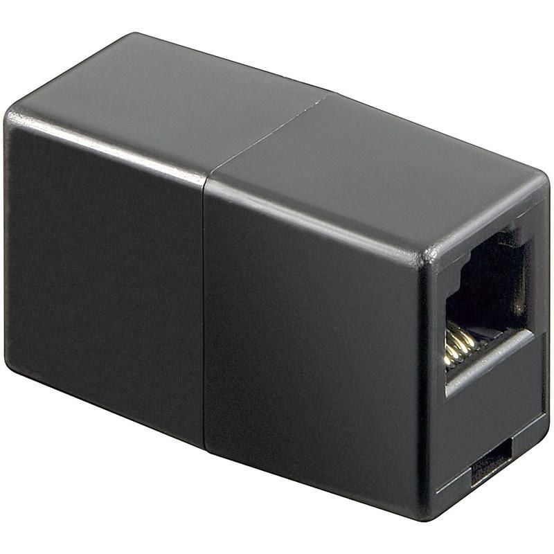 Accoppiatore telefonico RJ11 6 poli 4 contatti Pin to Pin F/F Nero - Immagine 1