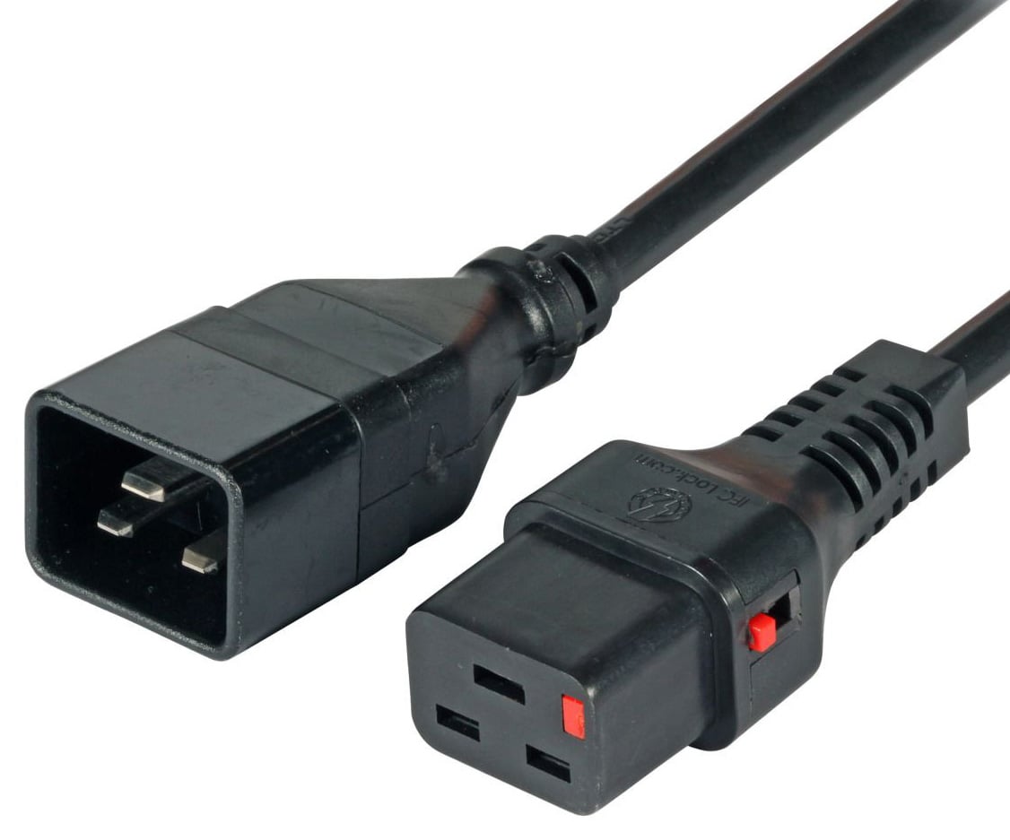 Cavo Prolunga C20 180° a C19 180° con Blocco IEC 3 metri - Immagine 1