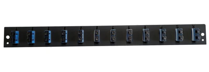 Pannello Frontale per Cassetto Ottico 1U 12 SC Duplex/LC OS2 Nero - Immagine 1