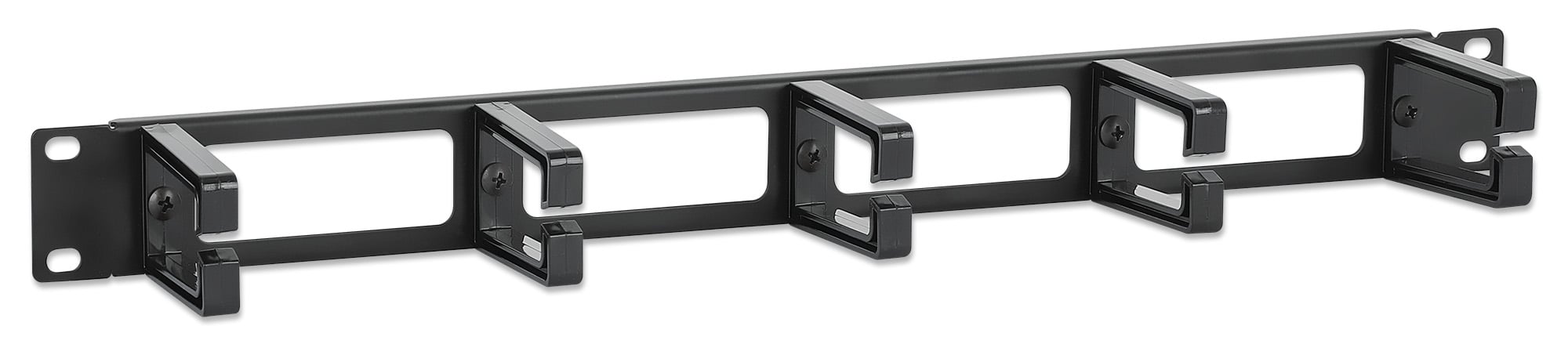 Pannello Passacavi 19'' 5 Anelli in Plastica 1U Nero - Immagine 1