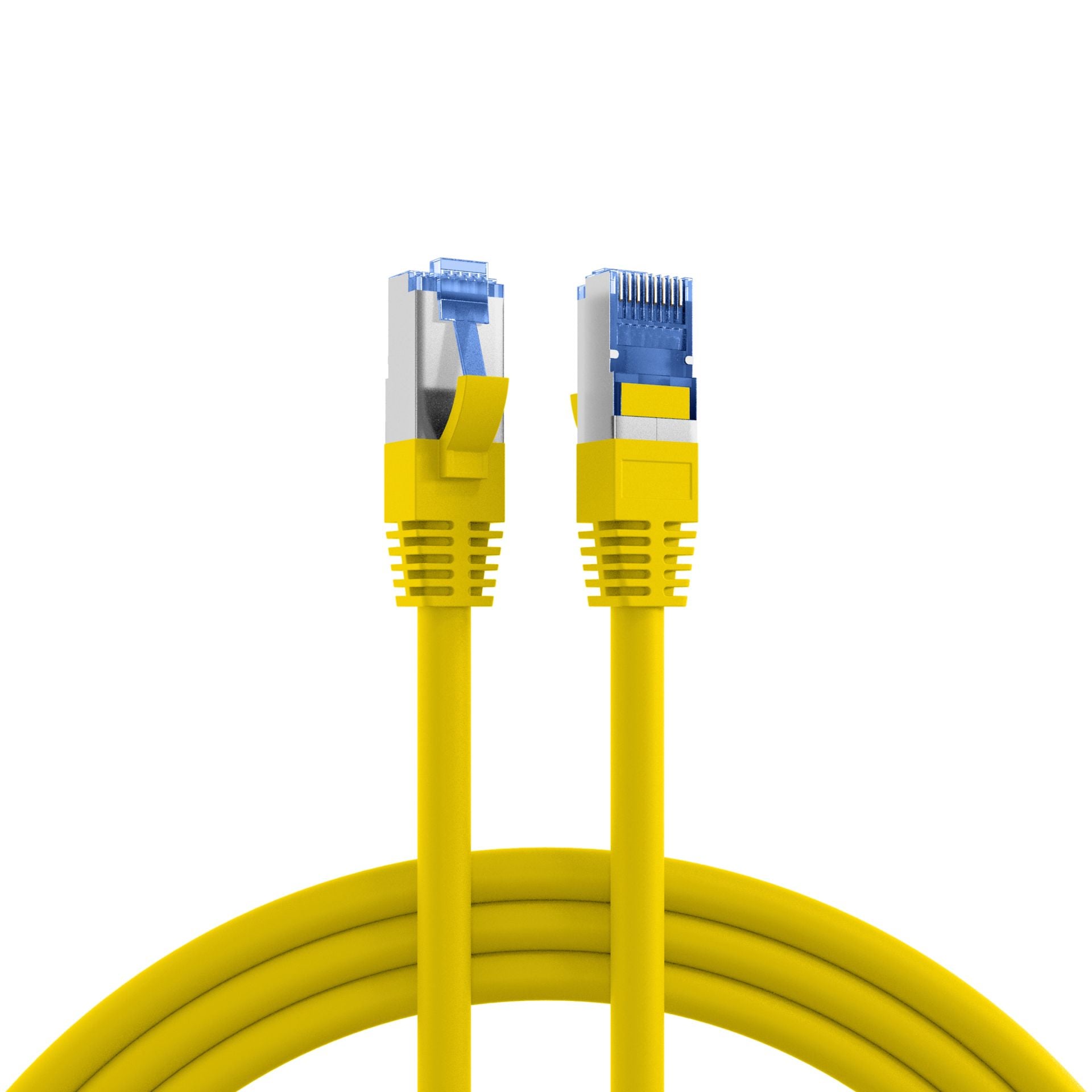Cavo di Rete Patch in Rame Cat.6A S/FTP TPE Cat.7 Ultraflex Giallo 1m - Immagine 1