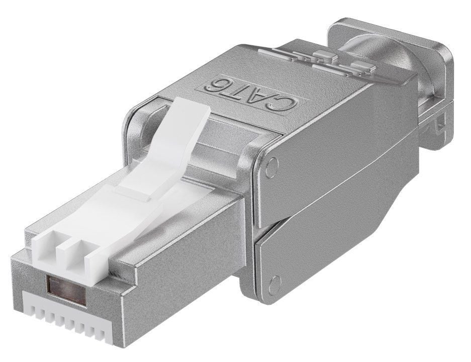 Plug RJ45 Cat.6 Schermato STP Tooless con fermacavo - Immagine 1