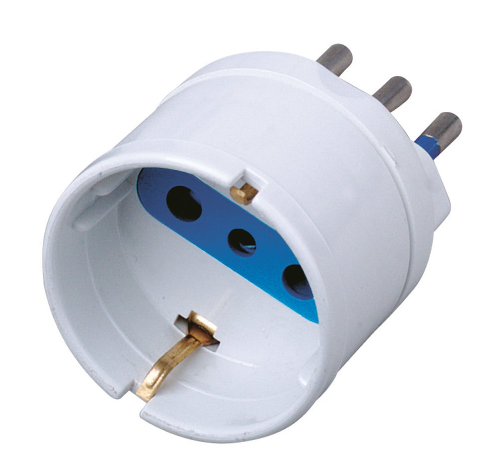Adattatore spina 10A presa Schuko Bianco
